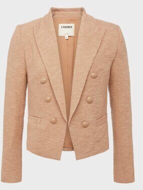 L'Agence Kenzie Double-Breasted Crop Blazer